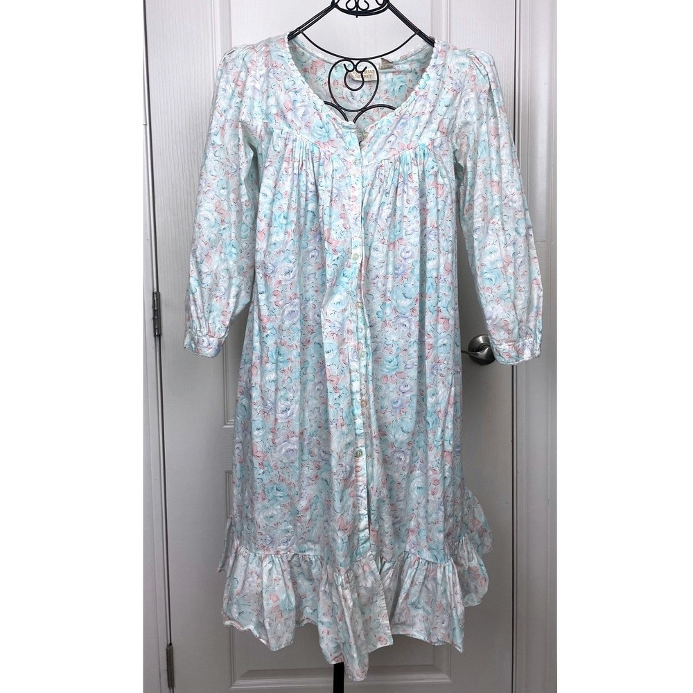 Vintage Victoria's Secret Gold Label Floral Nightgown Sleep Dress Ruffle Medium